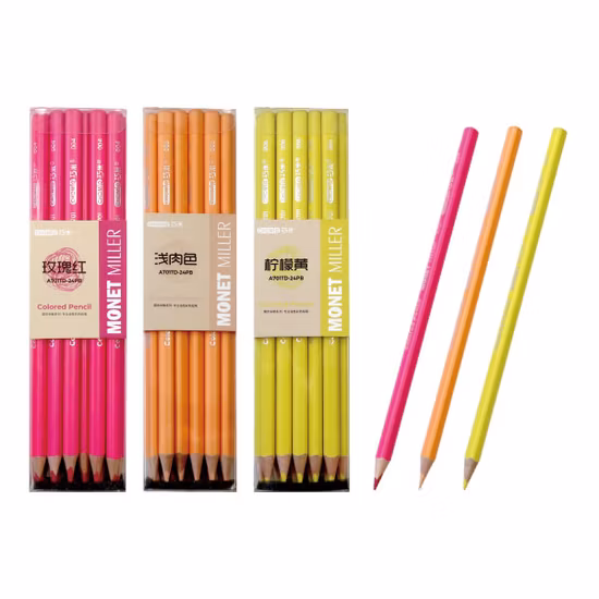  OEM 12 色をご用意しています。  1箱24本入り、単色色鉛筆